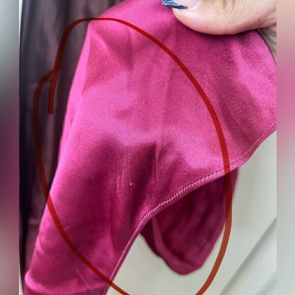 Vince Beet/Brown Spaghetti Strap Ombré Satin Slip Midi Dress Size Small - Picture 11 of 16